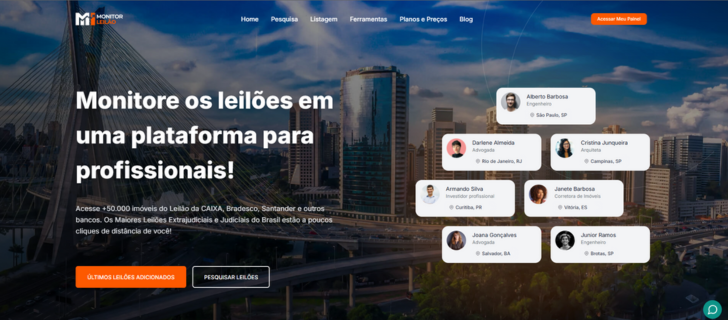 Captura de tela da plataforma para fazer site com design moderno e funcional